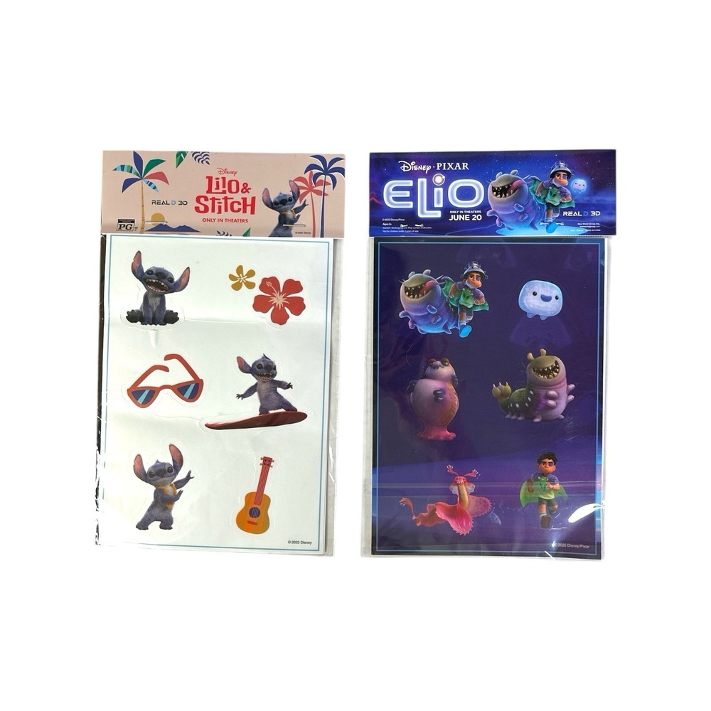 Elio & LILO & Stitch Movie 2025 Disney Pixar promo stickers NEW Unopened